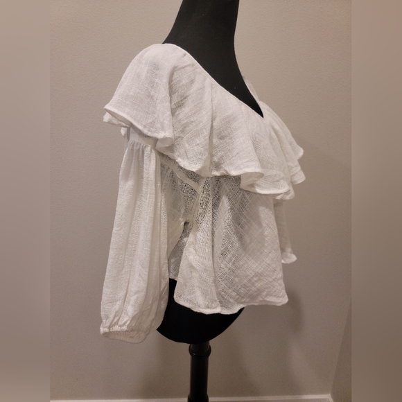 Brand new with tags Free People Zuri Ruffle Blouse Size X-Small - Picture 5 of 9